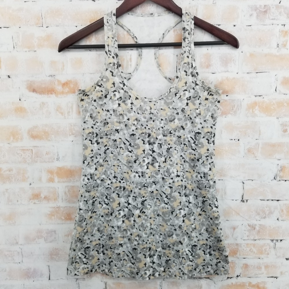 Lululemon Cool Racer Back Tank Top Silver Bark Athleticwear Sz 6 Yoga Workout